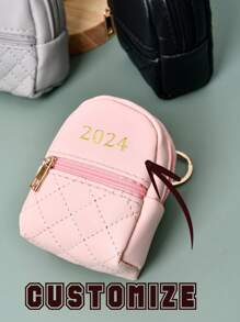 CUSTOM Multifunctional Keychain Wallet, Christmas Gifts,Personalised Name Key Wallet, Key Chain, Headphone Bag, Key Bag, Lipstick Storage Bag,Personalized Gifts For Couples For Kids Birthday Gift Small Wallet Letter  Customization Mini School Bag, Coin Storage Bag