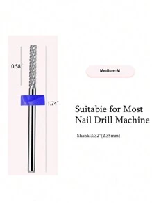 指甲钻头，3/32英寸钨钢角质层钻头，双向旋转，用于指甲床锉、去除死皮、指甲准备清洁、美甲家用沙龙工具 - 彩色 - 查看 6