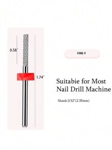 指甲钻头，3/32英寸钨钢角质层钻头，双向旋转，用于指甲床锉、去除死皮、指甲准备清洁、美甲家用沙龙工具 - 彩色 - 查看 5