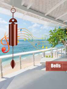 Wind Chimes, Deep Resonance Serenity Wind Bell, Heroic Windbell, Metal Single Tube Wind Chimes For Outdoor Garden Patio Decorations - Bronze - View 4