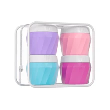 4 lọ silicon du lịch, hộp đựng du lịch chống rò rỉ được TSA chấp thuận có túi đựng mỹ phẩm, kem - Nhiều màu - Xem 10
