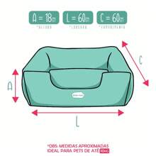 3 Piece Pet Bed For Dogs And Cats Premium Pet Printed Bed - 藍色 - 查看 2