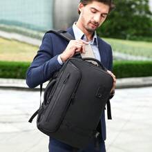 RZTX 奢华商务防水 Airback 户外真空压缩背包 笔记本电脑旅行背包 男士农历新年情人节礼物 春夏季假期旅行 - 黑色 - 查看 3