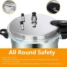 BriSunshine 5.3 Quart Pressure Cooker, 10 Psi Induction Compatible Pressure Canner W/Multiple Pressure Control & Protection, Canning Rack Included - Silver - View 6
