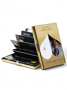 Customized Name/Signature/Photo Couple's Fashionable Ultra-Thin Aluminum Metal RFID Multi-Card Holder, Bank/Credit Card Wallet, Birthday/Valentine's Day/Mother's Day Gift