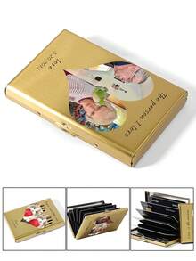 Customized Name/Signature/Photo Couple's Fashionable Ultra-Thin Aluminum Metal RFID Multi-Card Holder, Bank/Credit Card Wallet, Birthday/Valentine's Day/Mother's Day Gift
