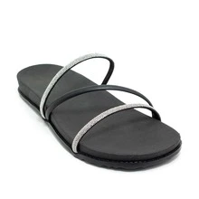 Women's X-Strap Rhinestone Sandal - 黑色 - 查看 3