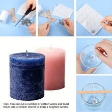 200ft Candle Wicks - Candle Wicks With 100pcs Metal Wicks, 60pcs Candle Labels, 5pcs Wooden Wick Holders, Soy Wax Candle Wicks DIY Craft Candle Making Supplies Kit