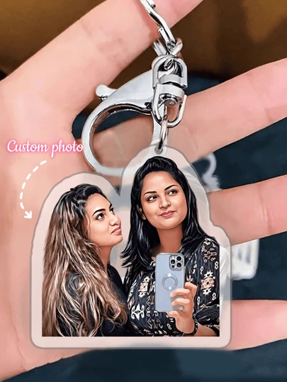 1pc Personalized Character Modeling Keychain - Custom Keychain With Picture,Photo Keychain,Customizable Keychain,Custom Keychain For Women,Pet Memorial Keychain,Personalized Gifts