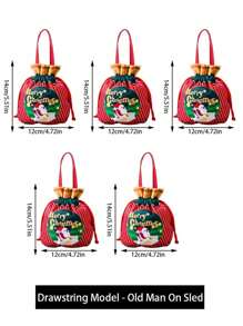 1 pieza/5 piezas/10 piezas Bolsas de regalo de Navidad, Bolsa de regalos de Papá Noel, Bolso de muñeco de nieve navideño, bolsas de Apple para regalo en Nochebuena, Empaque de frutas navideñas, Regalos para dulces, Recuerdos decorativos