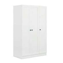 3-Door Shutter Wardrobe With Shelves, White
