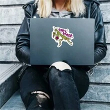 1PC, Humorous And Funny 3 Inch Removable Outdoor Waterproof Vinyl Creative Gift Sticker GIRL DINNER Girl Dinner Sticke - Multicolor - View 9