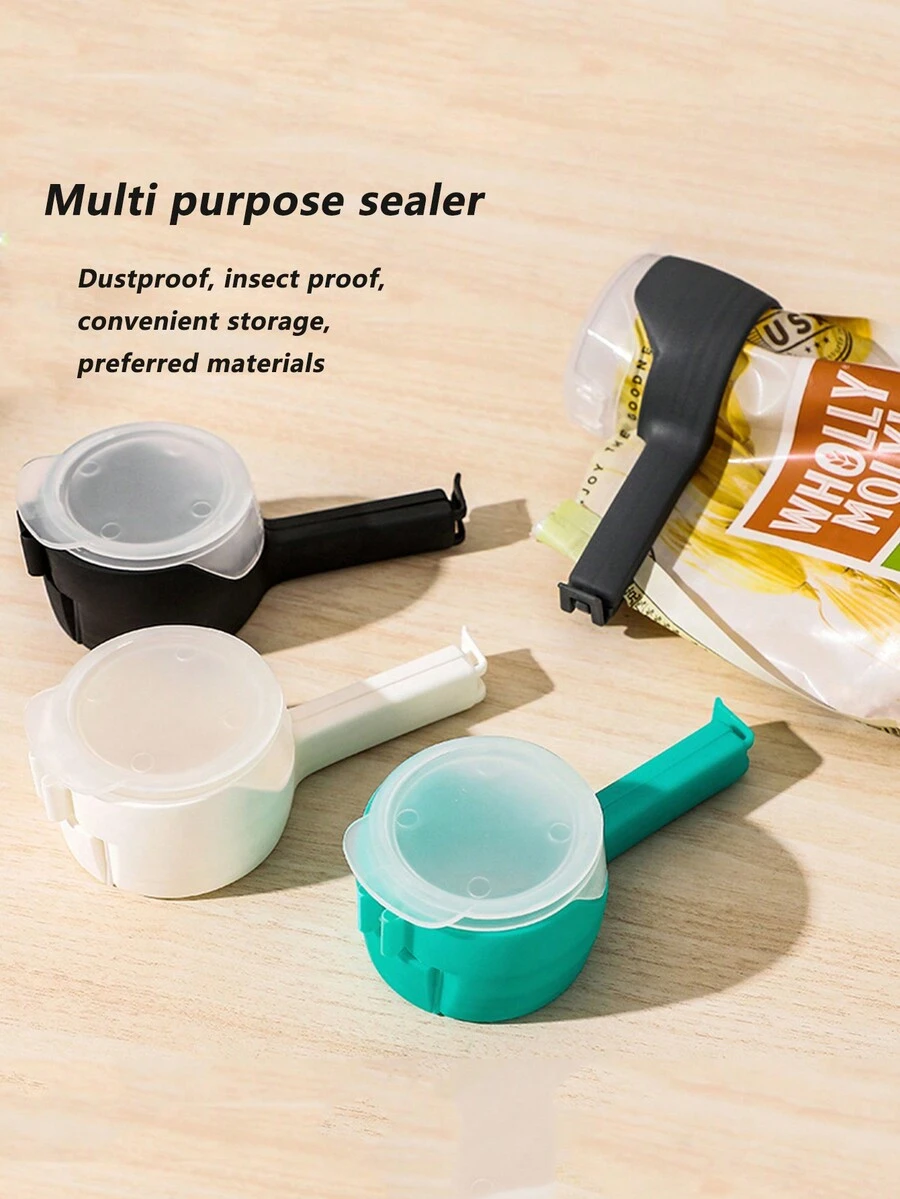 1 Food Preservation Sealing Clip, Discharge Nozzle, PP Material, Moisture-Proof Tea Bag, Clip Snack Bag, Coffee Bag, Sugar Bag, Oatmeal Bag, Suitable To Use In Kitchen, Kitchen Storage Goods - Multicolor - View 1