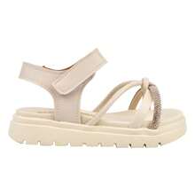 Women's Children's Flat Sandal With 1 Straight Strap, 1 Rhinestone And A Roller Knot - 香檳色 - 查看 3