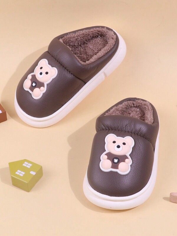 1 Paio Di Pantofole Termiche Rosa, Pantofole Da Interni Calde Per Bambini, Unisex