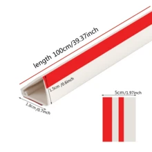 1pc 1.96x39.37inch PVC Floor Wire Cover Cord Management Channel, 1pc Invisible Decorative Wire Cover, Anti-Step Protector, Adhesive Soft Cable Raceway With End Caps - Multicolor - View 3