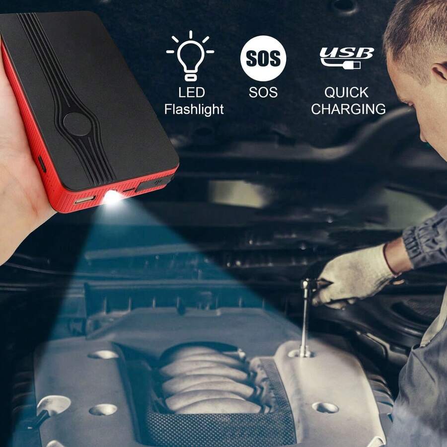 30000mAh CarJumpStarter Booster Jumper Box Power Bank Battery Charger
