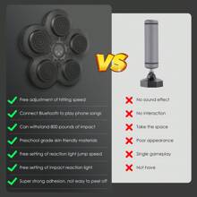 Music Boxing Machine, Music Electronic Wall Target Training Devices With 6 Lights, Bluetooth Sensor & Gloves For Adults, For Home Exercises - Hitam - View 5