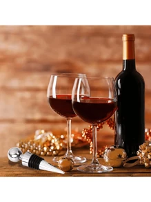 葡萄酒塞 - 镀银硅胶可重复使用葡萄酒保鲜器，防漏保鲜葡萄酒软木塞，适用于礼物、酒吧、节日、派对、婚礼、露营，适合标准瓶子