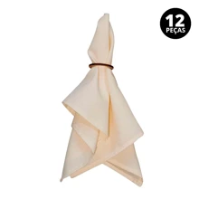 12 Piece Napkin Kit Plain Oxford Straw Fabric With Hem For Table Setting - Rơm - Xem 1