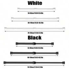 FEPK 1件/2件多功能弹簧拉杆,无需钻孔,易于安装,有黑色、白色和木纹可选,非常适合用作门帘杆、衣杆、衣柜杆、鞋架支架、毛巾杆等家居卫浴必备品。家居卫浴装饰秋季装饰卫浴配件返校季 - 彩色 - 查看 4