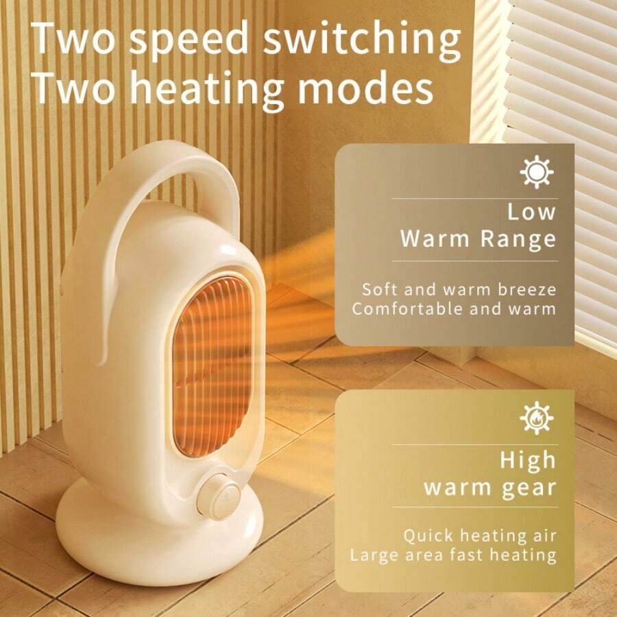 Desktop Space Heater, 2 Speeds Portable Electric Heater For Home