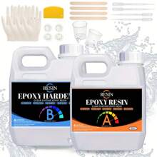 1 Liter Epoxidharz Set, aufgewertetes kristallklares Gießharz und Härter Epoxidharz transparentes Kunsthandwerk Zubehör für Schmuckherstellung, Tischplatten und andere Basteleien, 1:1 Starterset