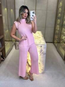 GAYA KNIT SET - 淺粉色 - 查看 2