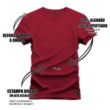 Nexstar Printed Cotton T-Shirt Fashion StreetWear Money Love - 紫紅色 - 查看 2