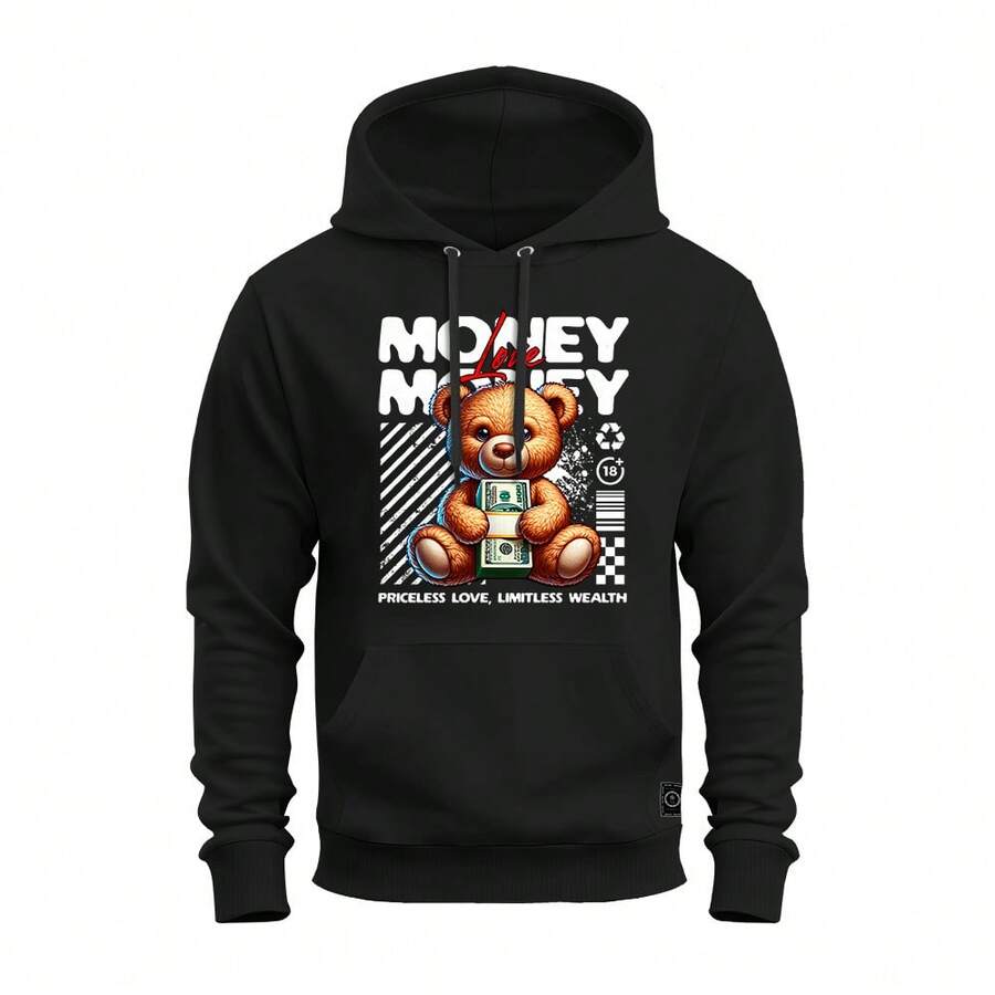 Nexstar Trash King Printed Cotton Sweatshirt Comfortable Cold Weather Top - 黑色 - 查看 1