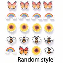 10-68pcs Natural Colorful Butterfly Sunflower Flowers Bee Wooden Bead Crystal Spacer Bead With Beadable Ballpoint Pen Accessories Production Kit DIY Jewelry Making Garland Necklaces Bracelet Keychain Pen Bead Valentines