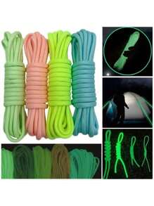 10/100m/Pieza Cordón multicolor arcoíris de 7 hebras que brilla en la oscuridad de 4mm, adecuado para uso múltiple al aire libre, emergencia de supervivencia, cuerda de paracaídas, trenzado de pulseras, camping, picnic, tendedero, correa para mascotas, duradero hilo DIY