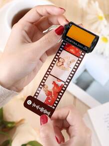 1pc Custom Film Roll Keychain With Scannable Music Code, Personalized Photo And Music Keychain, 4.5x2.5cm Reel Keychain, Unique Anniversary Gift - Yellow with Music Code - View 6