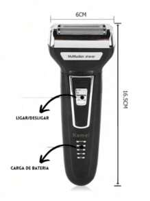 Máquina De Cortar Cabelo Barba Nariz Aparador De Pelos Elétrico 3 Em 1 - Preto - Visão 3