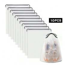 5/10 PCS Shoe Bags For Travel, Large Transparent Travel Shoe Bags For Packing, Clear Drawstring Travel Shoe Storage Bag, Portable Shoes Organizer Pouch With Rope For Men And Women Decorations Decor Festival Decor Room Decor Home Decor Decor Bedroom Decor Dress Pants Shoes Jeans Boots Skirt - Clear - View 2