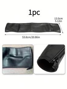 1pc Baby Stroller Handlebar Protector Cover, Folding, Washable, Zippered - Black - View 6