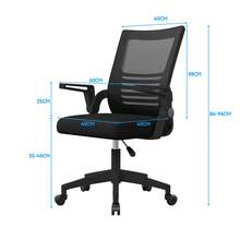 Ergonomic Office Chair With Adjustable Armrests - Black - View 8