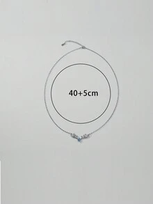 1 chiếc vòng cổ mặt dây chuyền sừng hươu bằng bạc Sterling 925 mạ vàng trắng Zirconia xanh, quà tặng thời trang sang trọng cho bạn gái mặc hàng ngày - Màu xanh lam - Xem 5