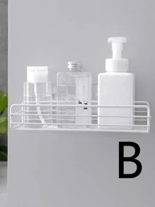 1pc No-Drilling Bathroom Organizer Shelf,Wall Mounted Shower Caddy Storage Rack For Toilet,Shampoo, Kitchen Home Bathroom Decor Fall Decor Back To School
