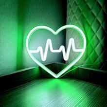 1 Stück Neon Herz-förmiges Dekorationslicht, Neon-Schild Größe 9.64x8.56in/24.5x21.5cm, batterie- oder USB-betriebenes LED-Dekorationslicht für Wand, Zimmer, Zuhause, Feiertage, Heiratsantrag, Geburtstag, Valentinstag, Muttertag, Abschluss, Weihnachten