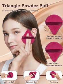 (Wine Red)15/18/20/22/25/30/32PCS Makeup Brush Set Includes Powder Brush,Highlight Brush,Nose Shadow Brush,Detail Brush,Outline Brush,Eyelash Brush,Foundation Make-Up Brush,Facial Brush,Concealer Brush,Eye Shadow Brush Set, Eyelash Curling Brush+5PCS Makeup Sponges For Liquid Makeup+5PCS Mini Makeup Sponges For Liquid Makeup+5PCS Triangle Powder Puffs For Loose Powder - 酒紅色 - 查看 6