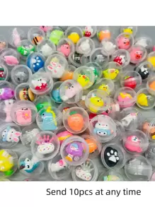10pcs/Set Transparent Capsule Surprise Toys Assortment, Collectible Figurine Mixed Gift Set, Party Favors