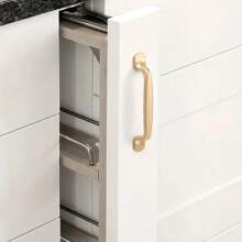 10pcs Modern Minimalist Sand Golden Aluminum Alloy Cabinet Handles - Perfect For Shoe Cabinets, Doors & Wardrobes