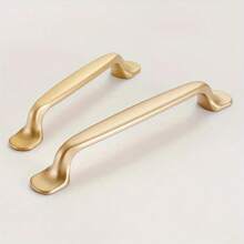 10pcs Modern Minimalist Sand Golden Aluminum Alloy Cabinet Handles - Perfect For Shoe Cabinets, Doors & Wardrobes