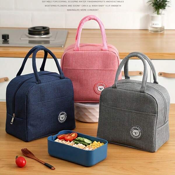 1 peça bolsa térmica para almoço à prova d'água, recipiente para lancheira, bolsa térmica para almoço, bolsa grossa portátil para almoço, volta às aulas, bolsa de transporte para atividades ao ar livre