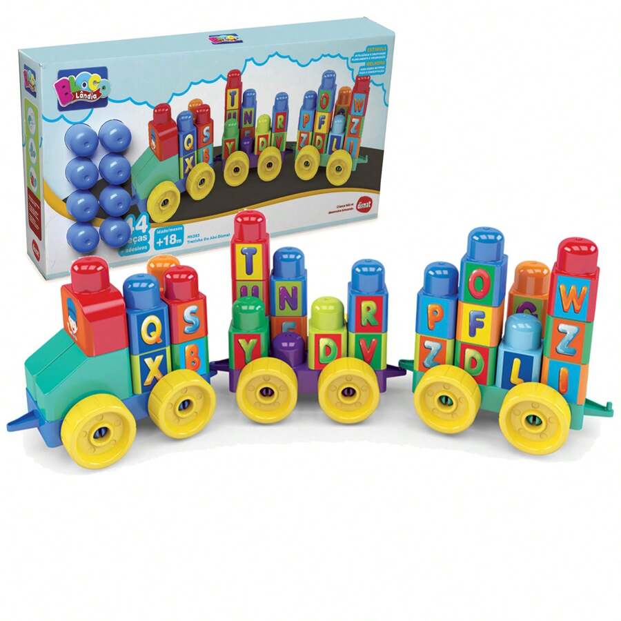 Educational Toy Train With Alphabet Building Blocks 44 Pieces - Dismat - 彩色 - 查看 1