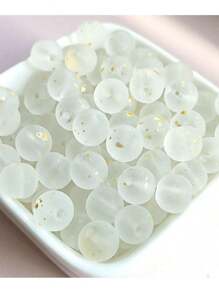 120-Piece Spring Pastel Frosted Glass Beads Set, 8MmRound - Ideal For Diy Bracelets, Necklaces & Creative Jewelry Crafting - Multicolor - View 11