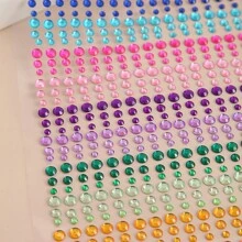 900颗/1200颗彩虹色眼珠，DIY艺术配件，音乐节舞台表演面部饰品化妆用品，演唱会妆容，面部宝石 - 彩色 - 查看 11