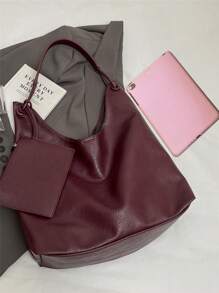 Juego de 2 bolsas de mano estilo vintage con monedero incluido, gran capacidad, correa de hombro ajustable, bolso de hombro casual para mujer, bolso con inspiración retro