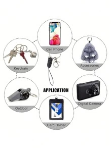 1pc Black Neck Breakaway Lanyard For ID Badge Holder, Keys,Keychain,Teacher Lanyard For Women Girls, Phone Lanyard With Quick Release Buckle For ID Card, Wallet. Casual Car Accessories Bag Charm School Cute Goth Y2k - Black - View 2